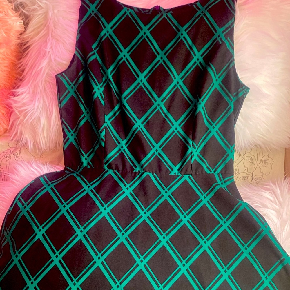 Green Plaid Tea Dress